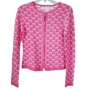 Vintage Frenchi Pink And White Cardigan